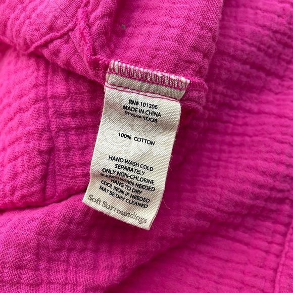 Soft Surroundings Cotton Gauze Tunic Top Size 3X Pink - Picture 7 of 7